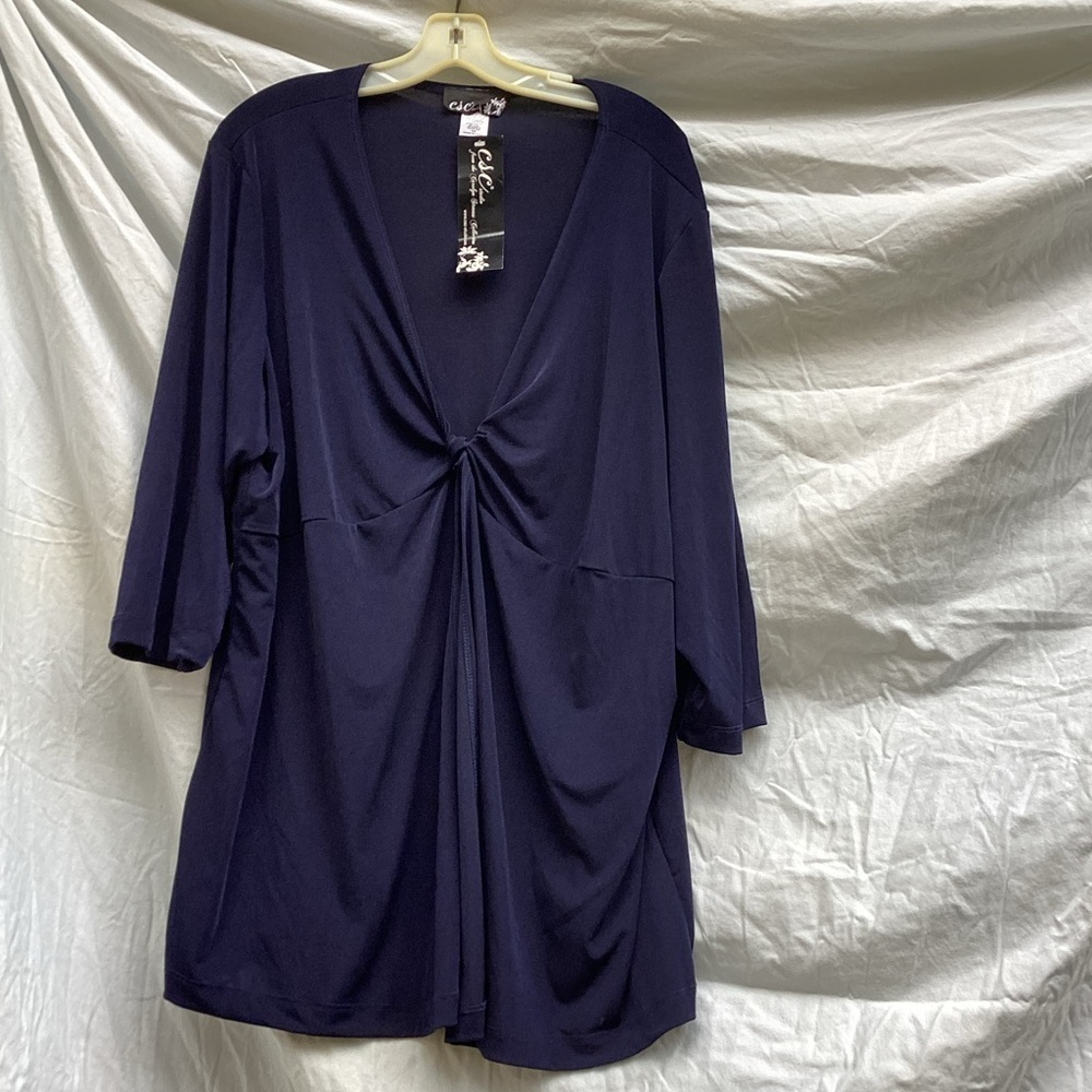 CSC Studio blue NWT with draping detail in middle, size 3X